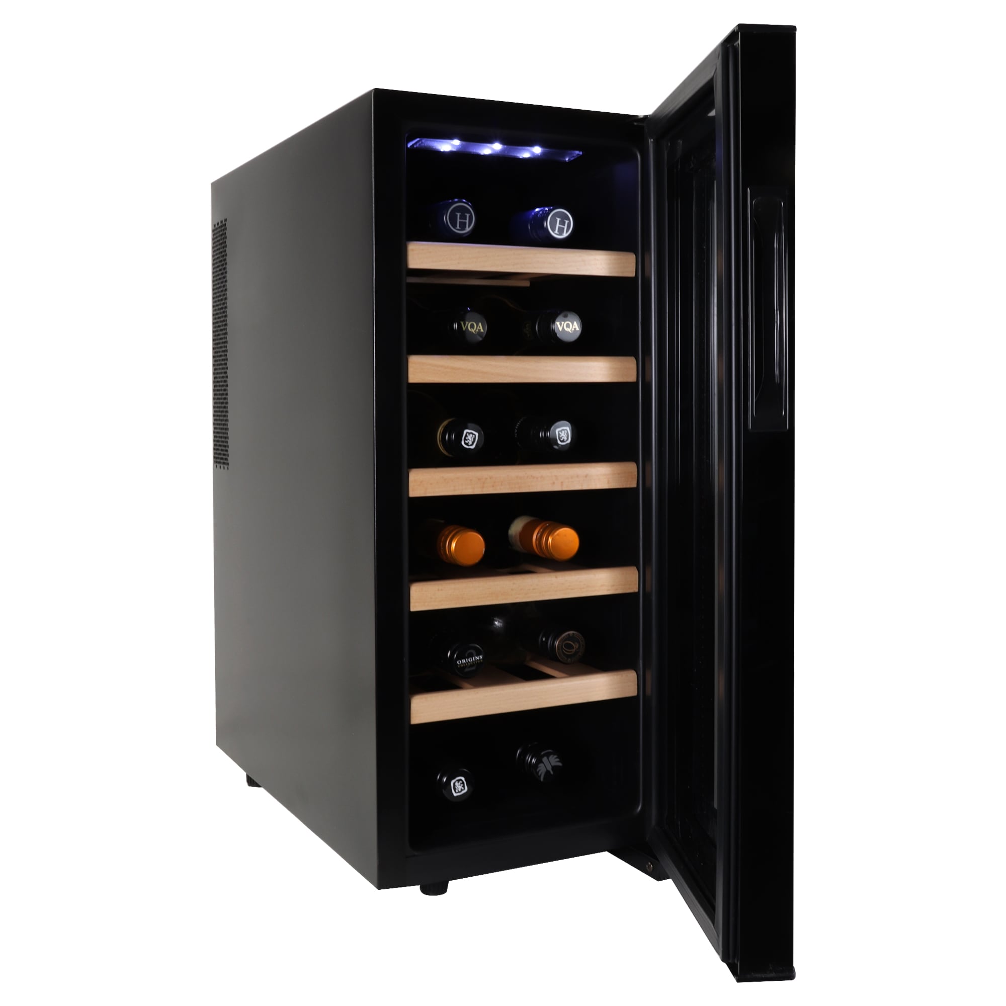 Koolatron 10.25-in W 12 -Bottles Black Deluxe 12 Bottle Capacity Freestanding Indoor Wine Cooler