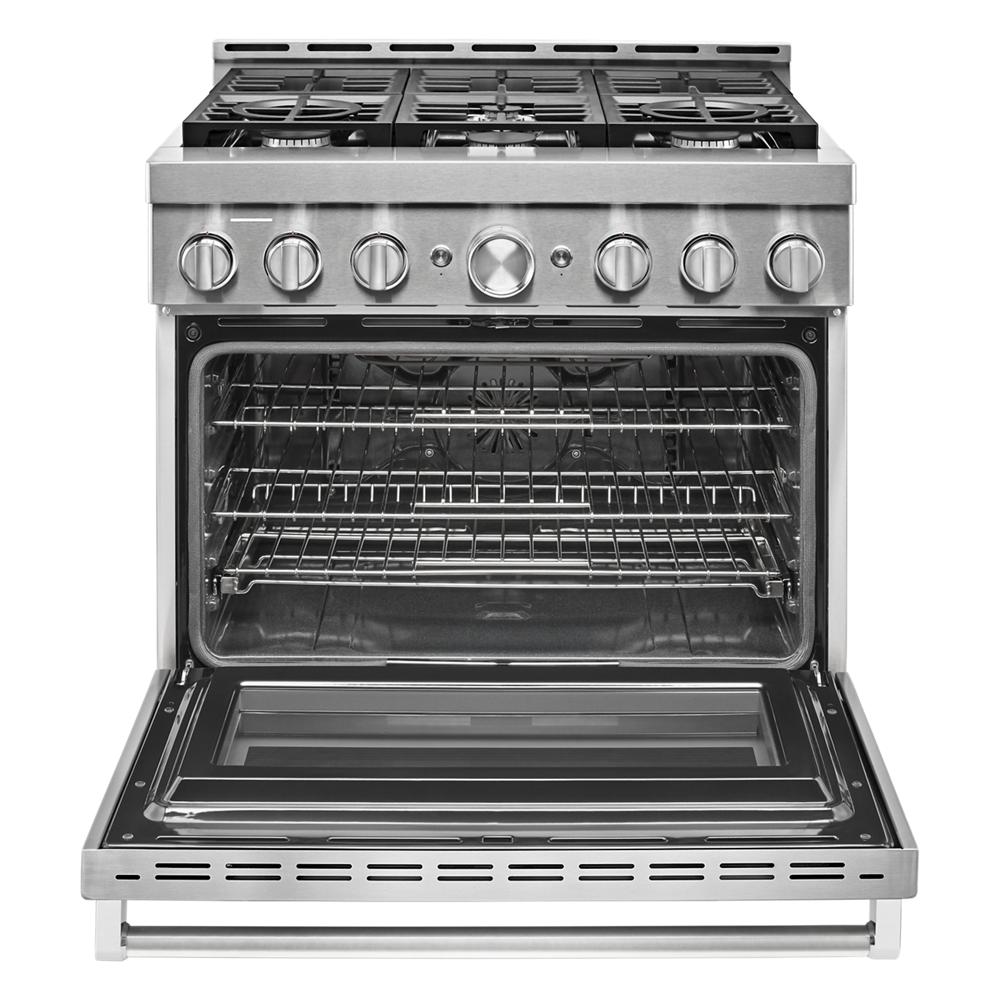 KitchenAid 36-in 6 burners 5.1-cu ft Convection Oven Freestanding Natural Gas Range ( Stainless steel )