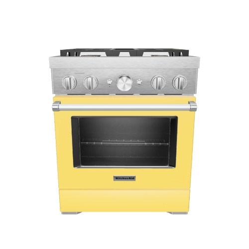 KitchenAid 30-in Deep recessed 4 burners Convection Oven Freestanding Dual Fuel Range ( Yellow Pepper )