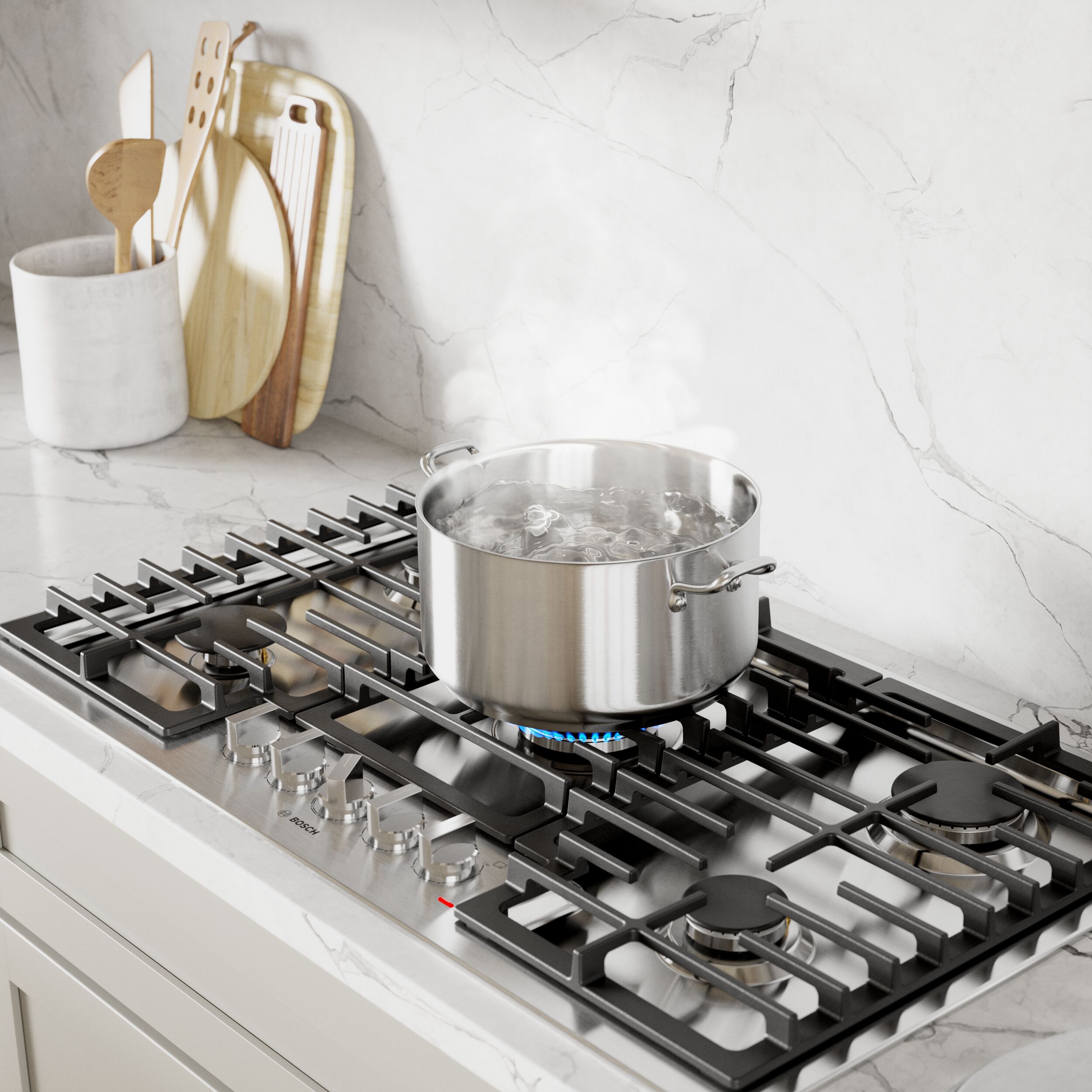 Bosch 500 Series 30-in 4 burners Stainless steel Gas Cooktop
