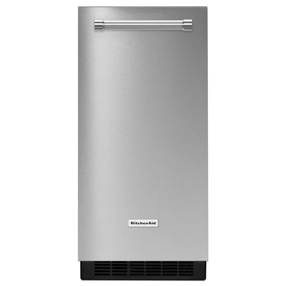 KitchenAid 22 8 lb Reversible Door Built In Ice Maker Stainless Steel with PRINTSHIELD