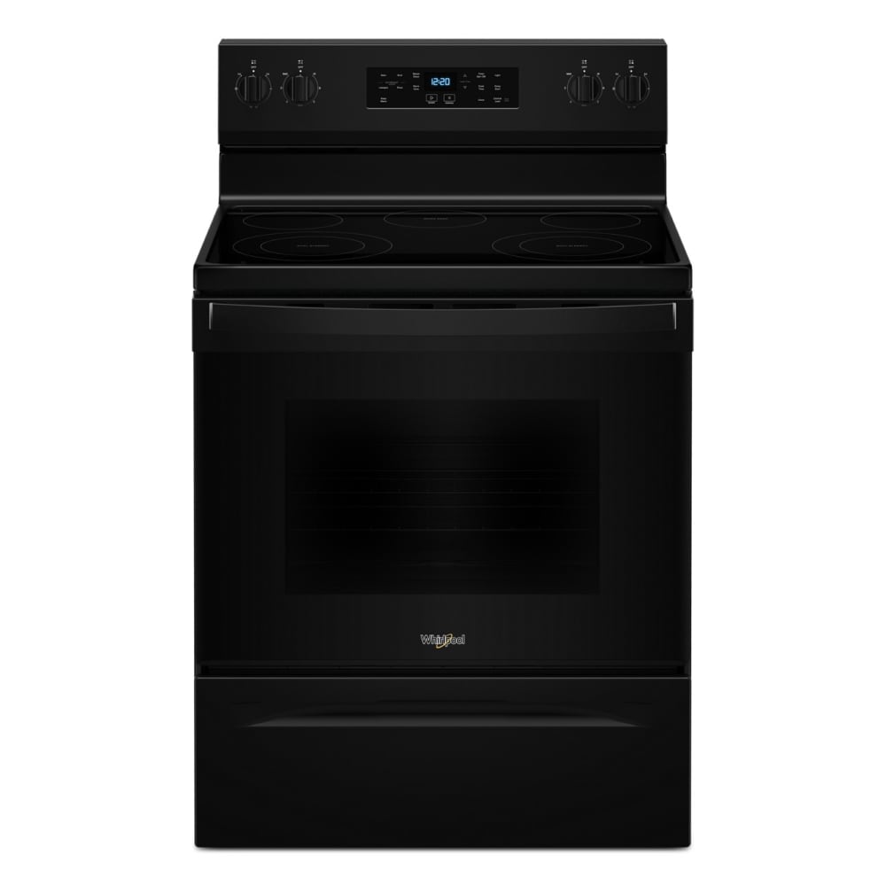 Whirlpool 30-in Glass Top 5 burners 5.3-cu ft Freestanding Electric Range ( Black )