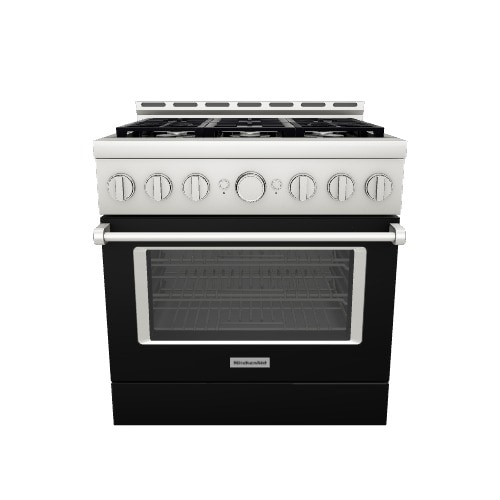 KitchenAid 36-in 6 burners 5.1-cu ft Convection Oven Freestanding Natural Gas Range ( Imperial Black )