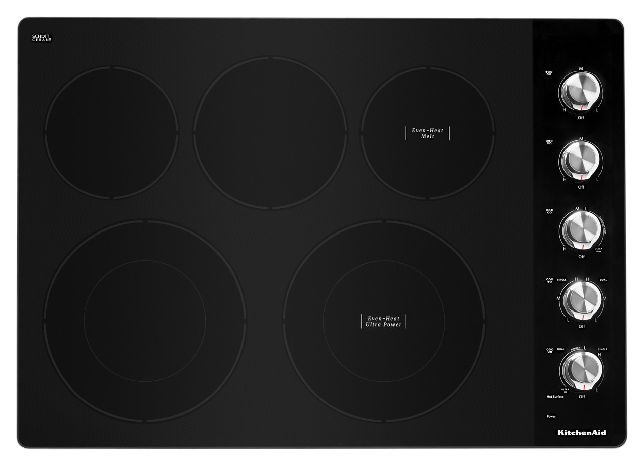 KitchenAid 30-in 5 burners Smooth Surface (Radiant) Stainless steel Electric Cooktop