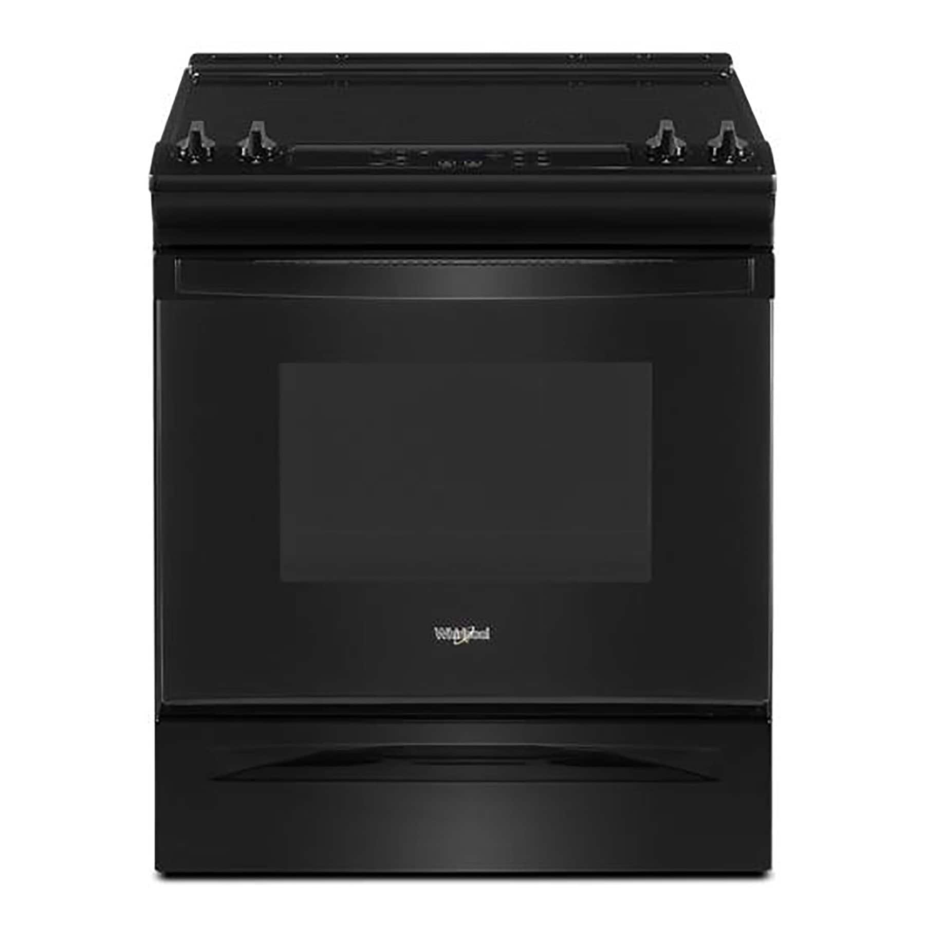 Whirlpool 30-in Glass Top 4 burners 4.8-cu ft Slide-In Electric Range ( Black )