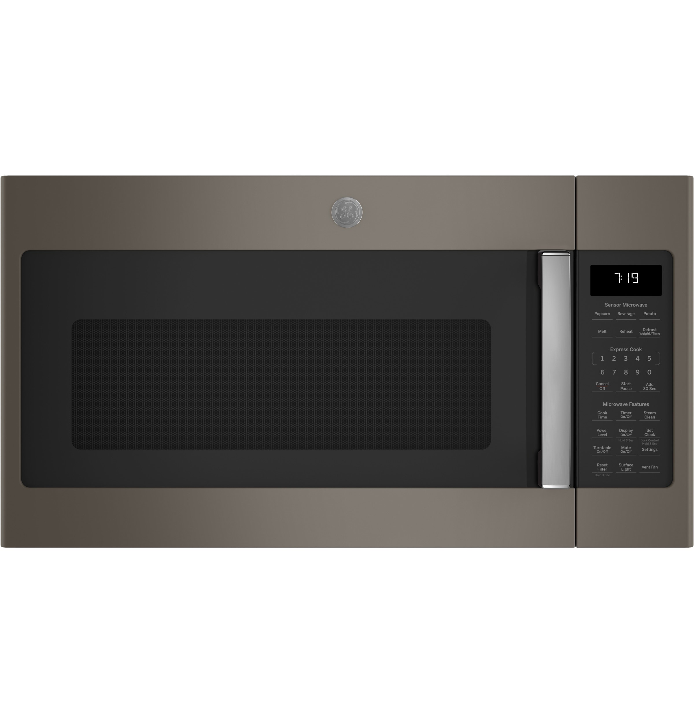 GE GE 1 9 Cu Ft Over the Range Sensor Microwave Oven Slate