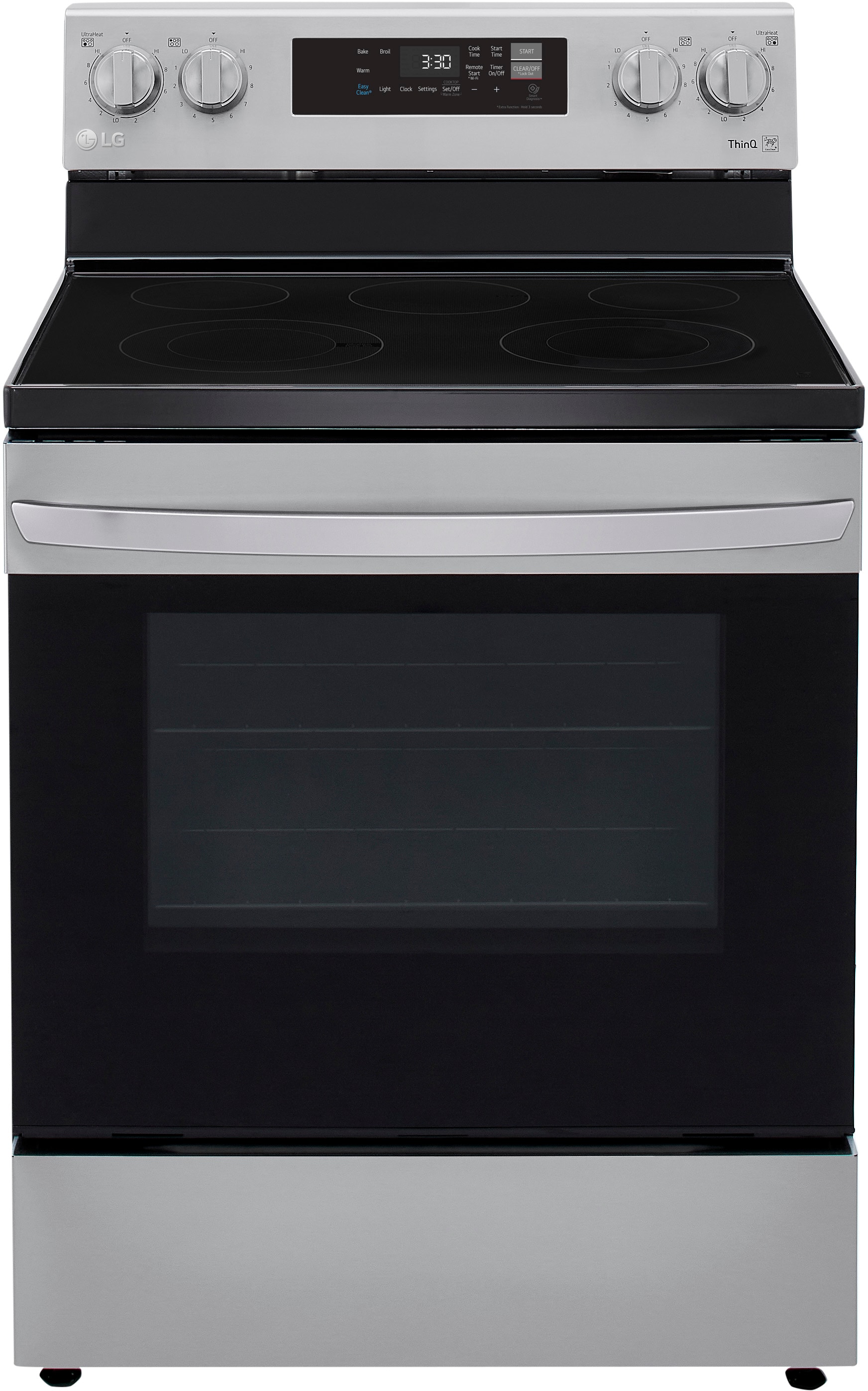 LG 30-in Glass Top 5 burners 6.3-cu ft Freestanding Electric Range ( Stainless Steel )