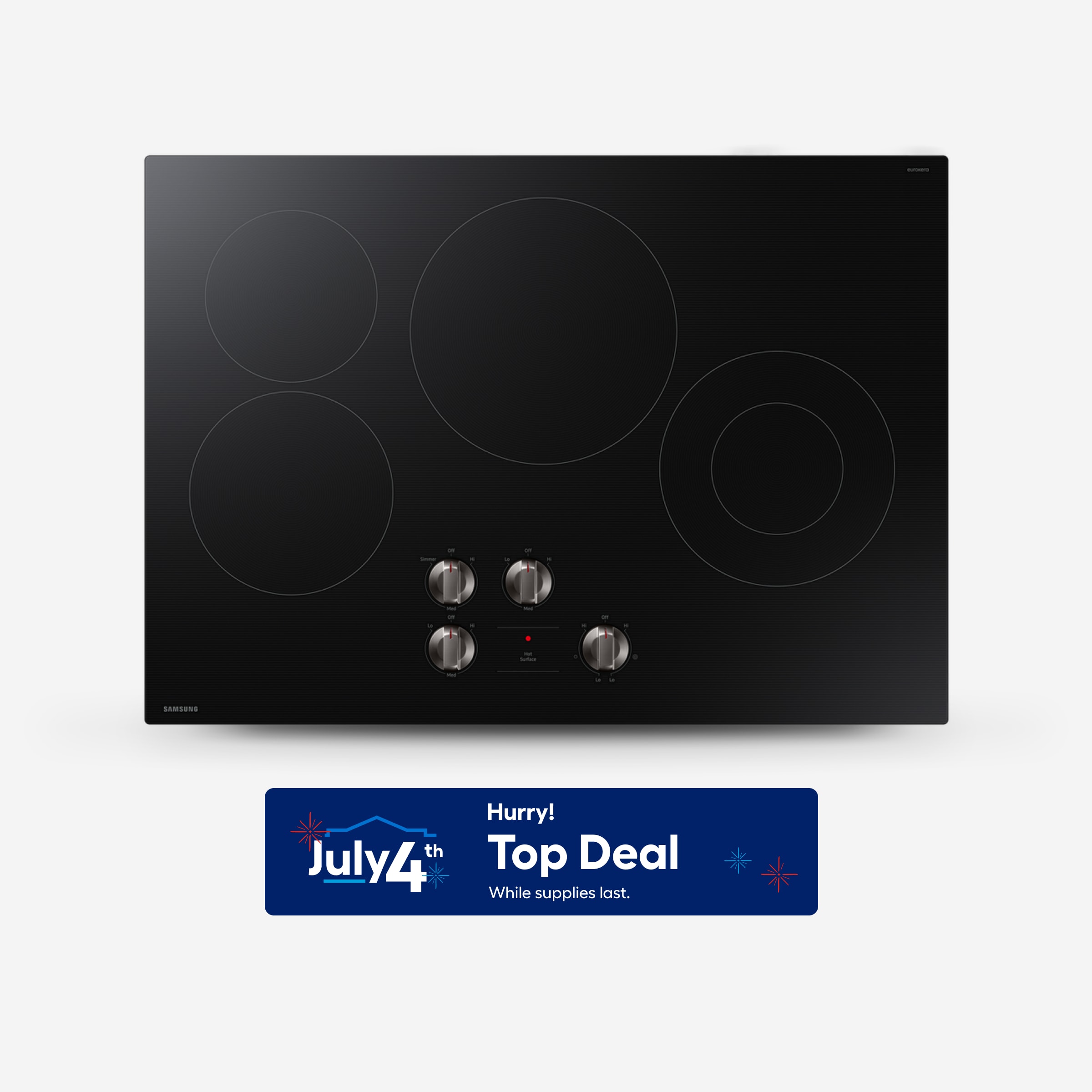 Samsung 30-in 4 burners Smooth Surface (Radiant) Black Electric Cooktop