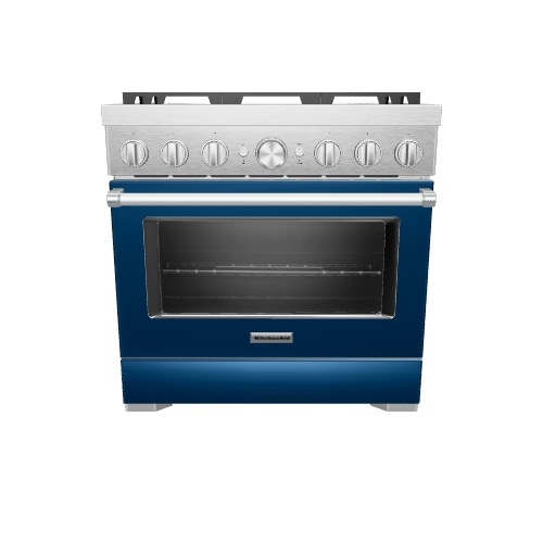 KitchenAid 36-in Deep recessed 6 burners Convection Oven Freestanding Dual Fuel Range ( Ink Blue )