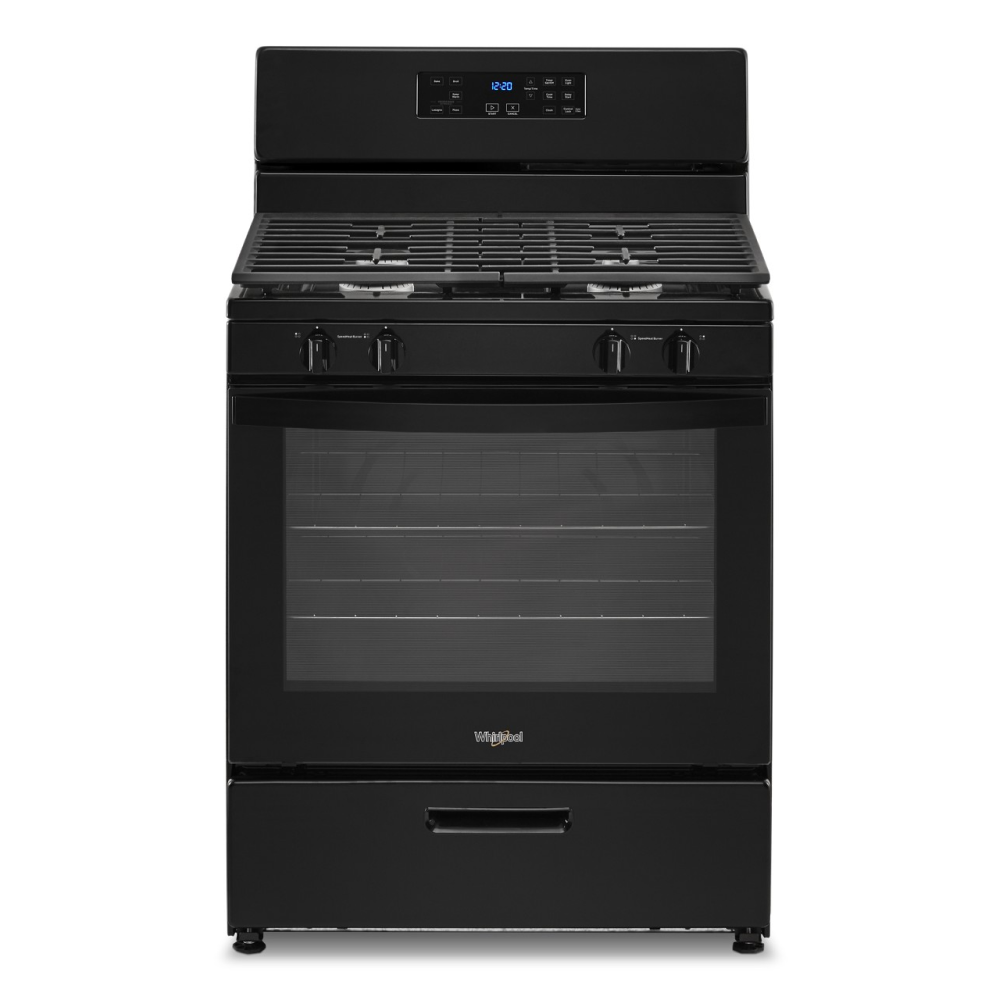 Whirlpool 30-in 4 burners 5.1-cu ft Freestanding Natural Gas Range ( Black )