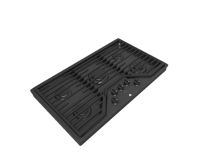 GE 36-in 5 burners Black Gas Cooktop