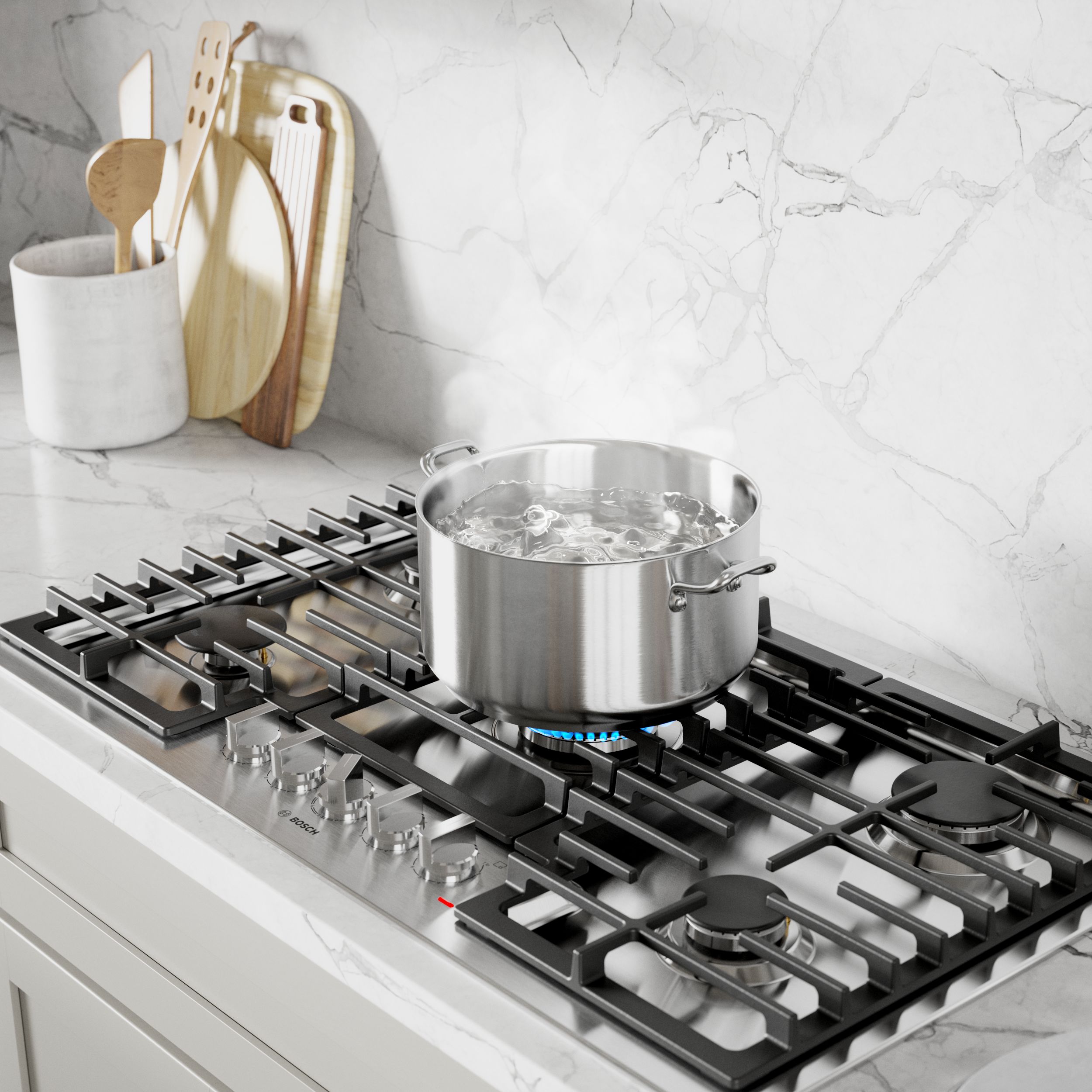 Bosch 500 Series 36-in 5 burners Stainless steel Gas Cooktop