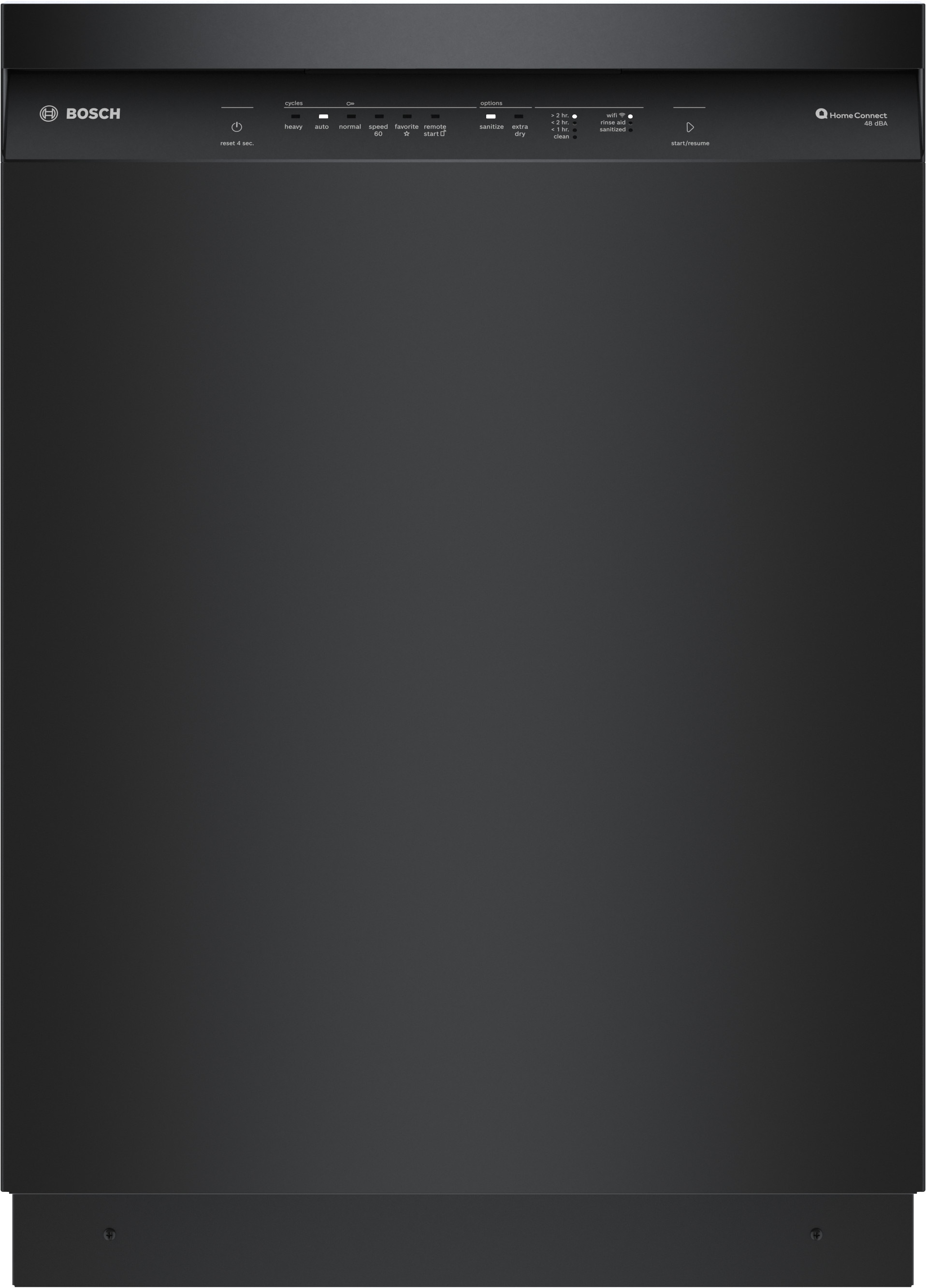 Bosch Front Control 24 in Smart Built In Dishwasher Black 48 dBA