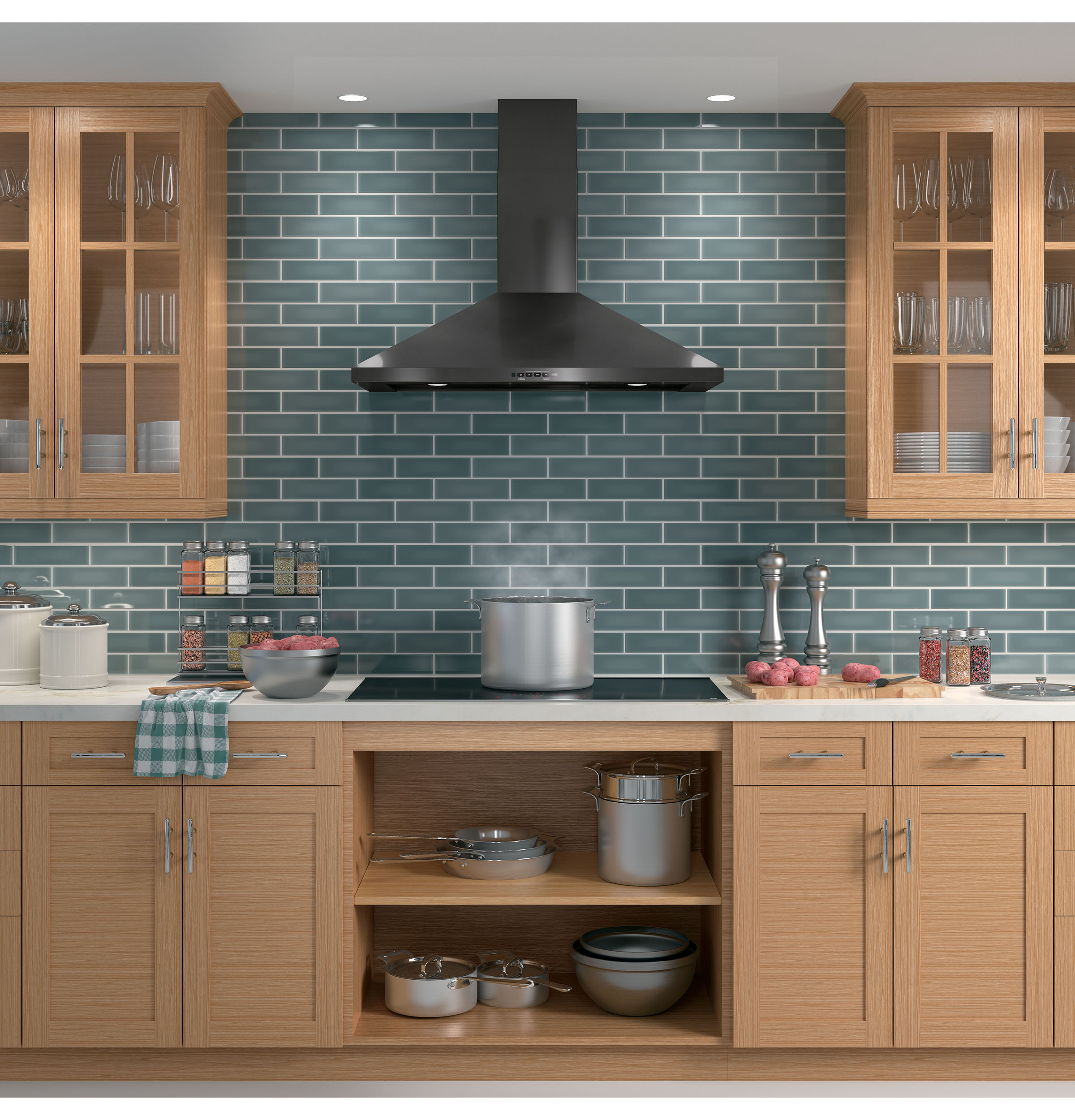 GE Wall-Mounted range hood Flue cover Black Stainless