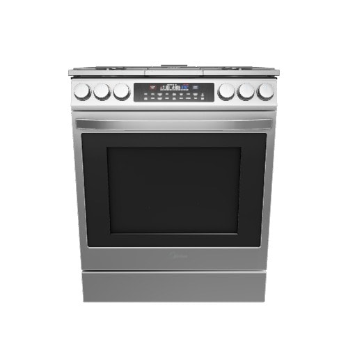 Midea 30-in 5 burners 6.1-cu ft Air Fry Slide-In Natural Gas Range ( Stainless steel )