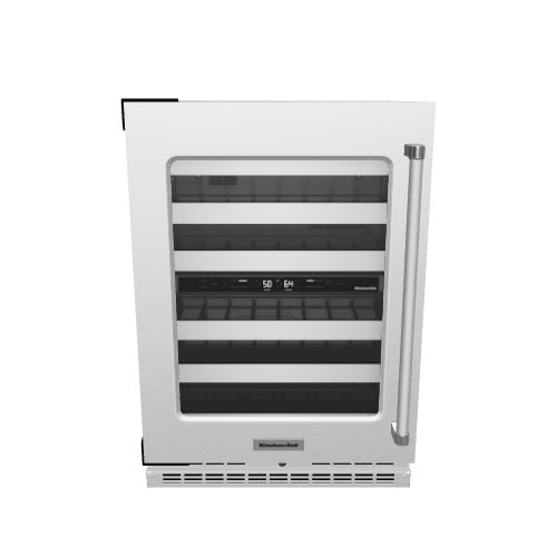 KitchenAid 23.88-in W 46 -Bottles Stainless Steel Dual Zone Cooling Built-in Indoor Wine Cooler