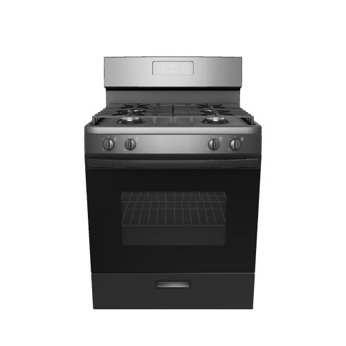 GE 30-in 4 burners 4.8-cu ft Freestanding Natural Gas Range ( Black )