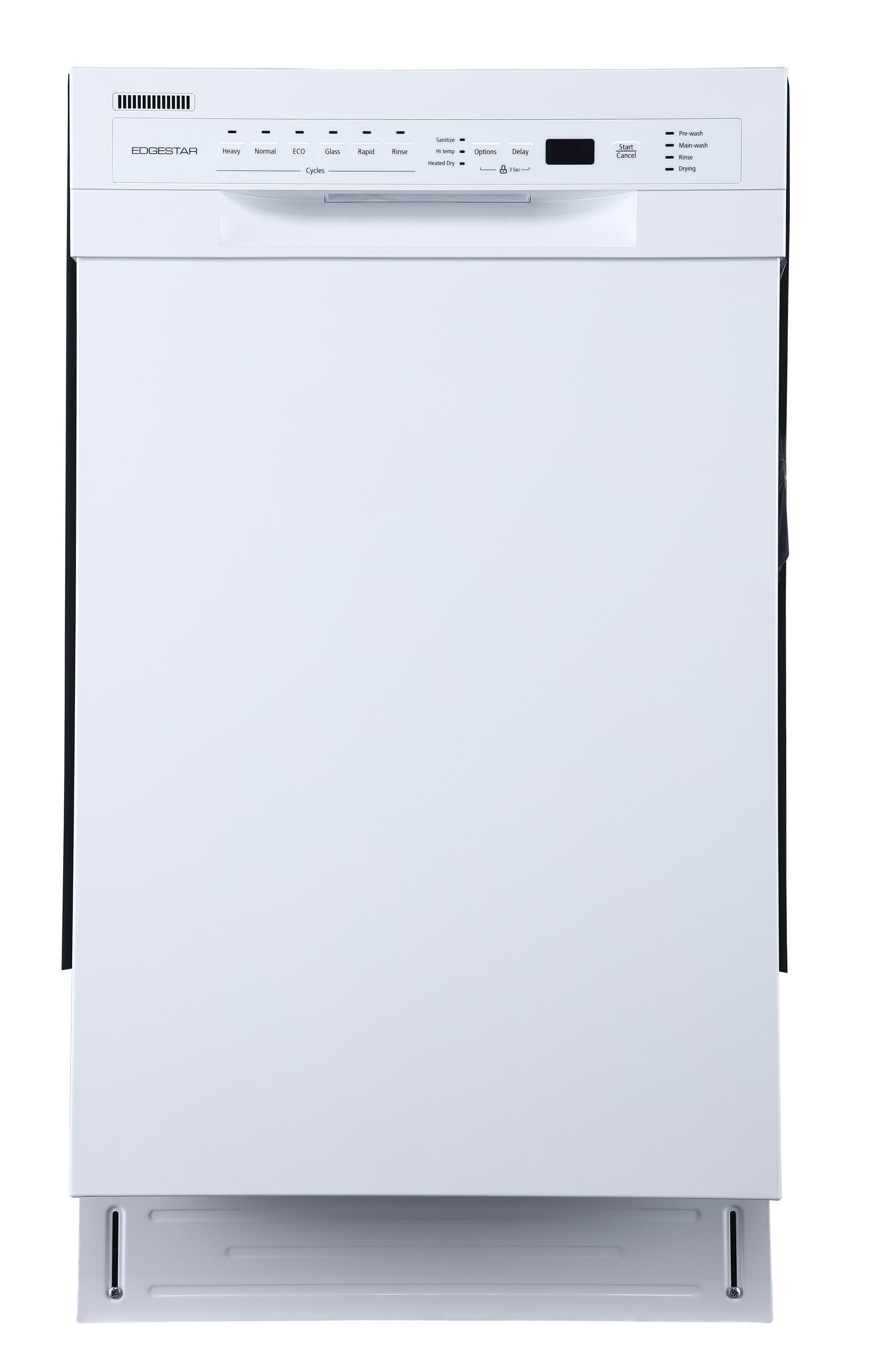 EdgeStar 52 Decibel Front Control 18 in Built In Dishwasher White ENERGY STAR