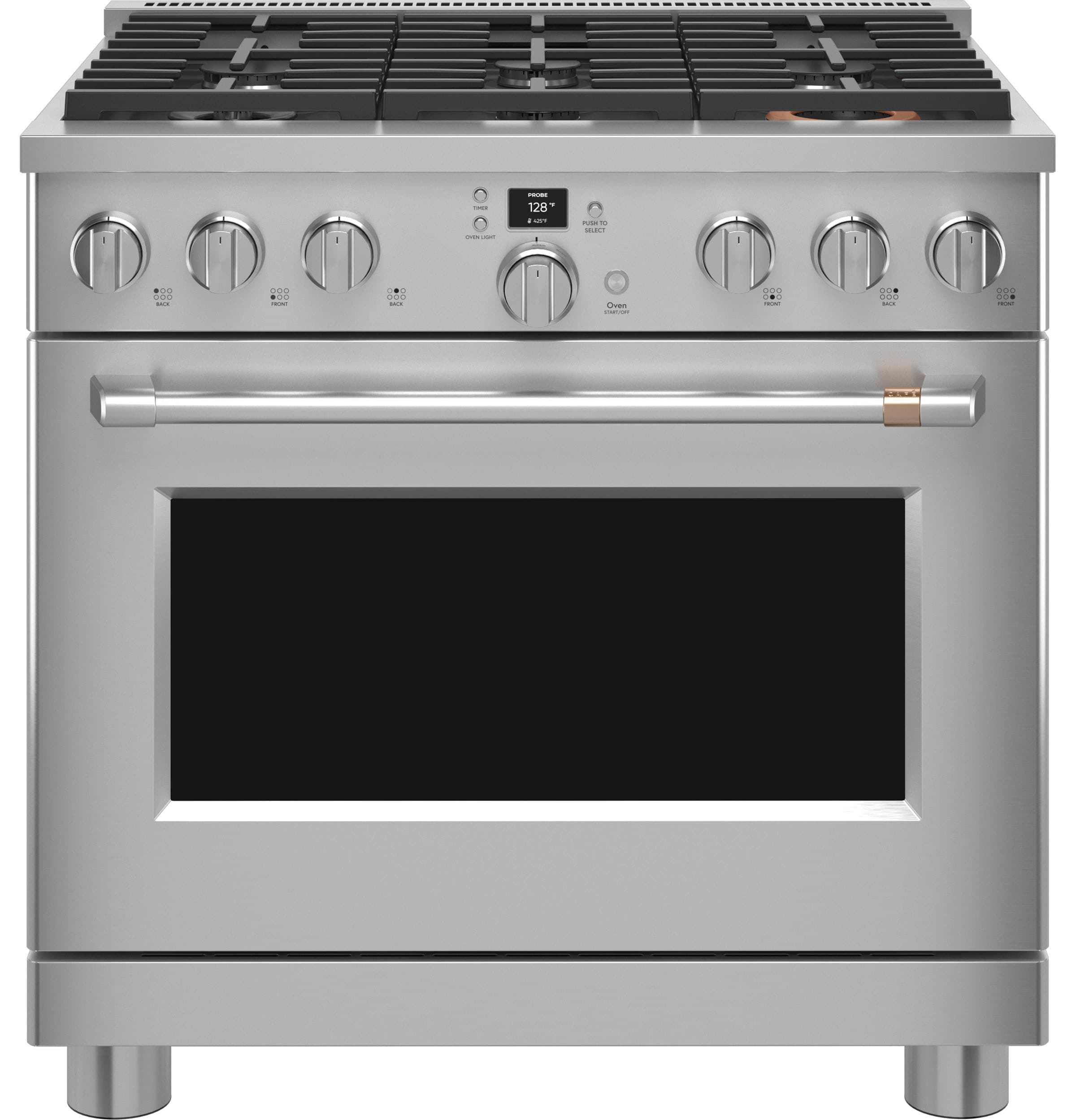 Cafe 36 Smart Dual Fuel Commercial Style Range with 6 Burners Natural Gas