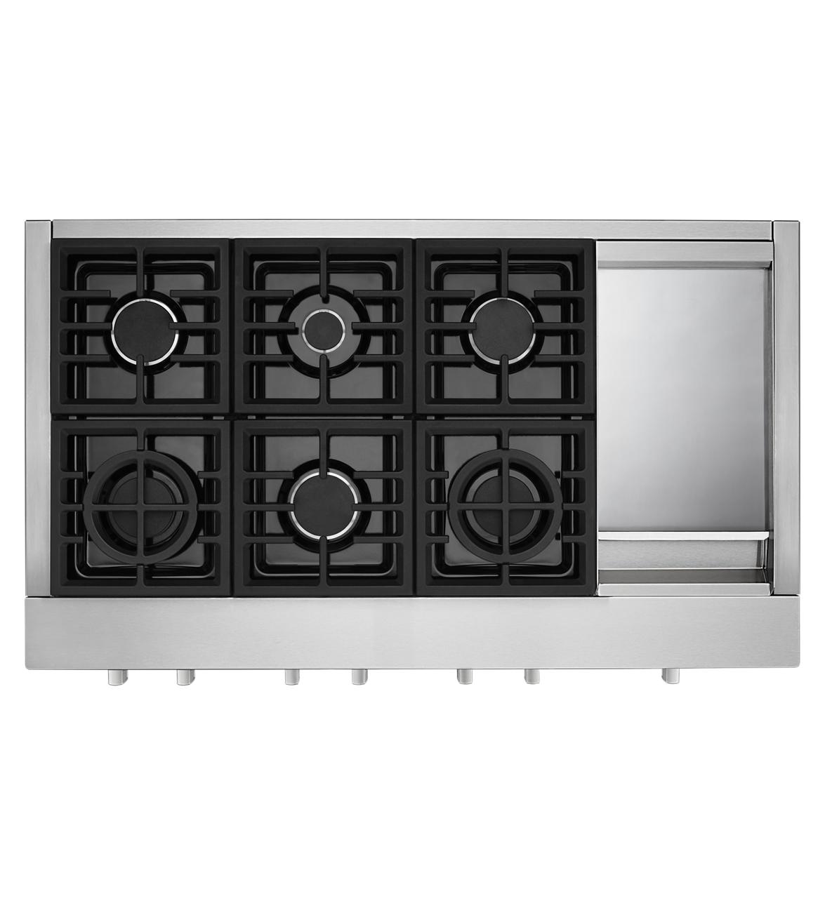 KitchenAid 48-in 6 burners Stainless steel Gas Cooktop (Griddle Included)