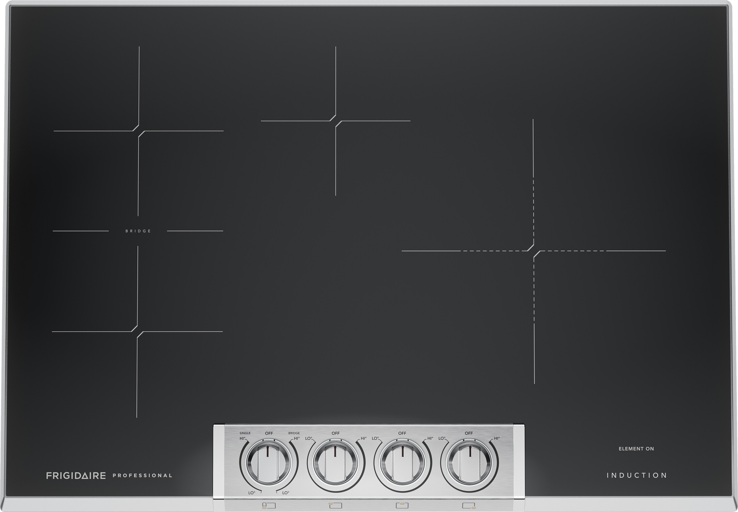 Frigidaire Professional 30-in 4 burners Stainless steel Induction Cooktop with Bridge Element