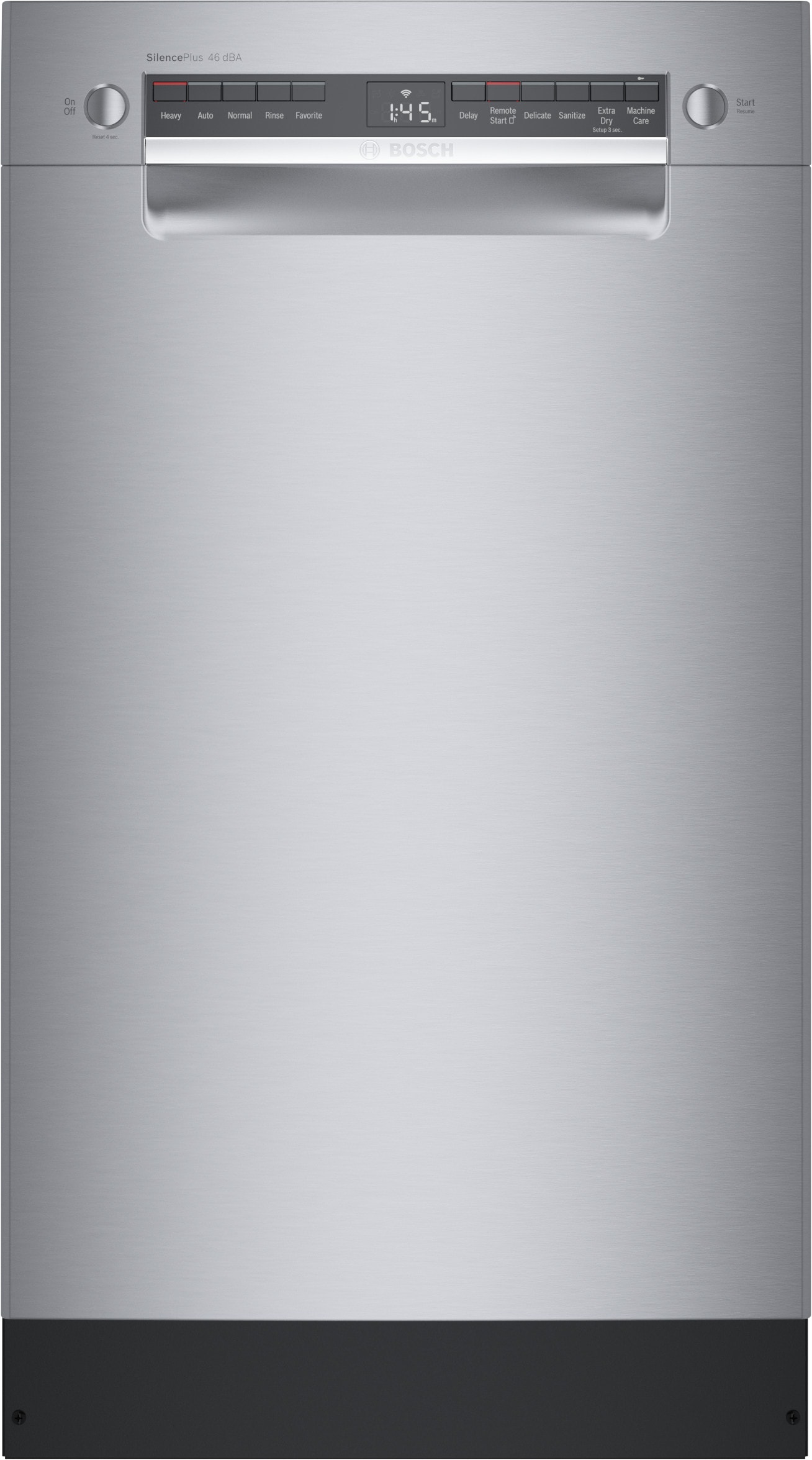 Bosch Front Control 18 in Smart Built In Dishwasher With Third Rack Stainless Steel 44 dBA