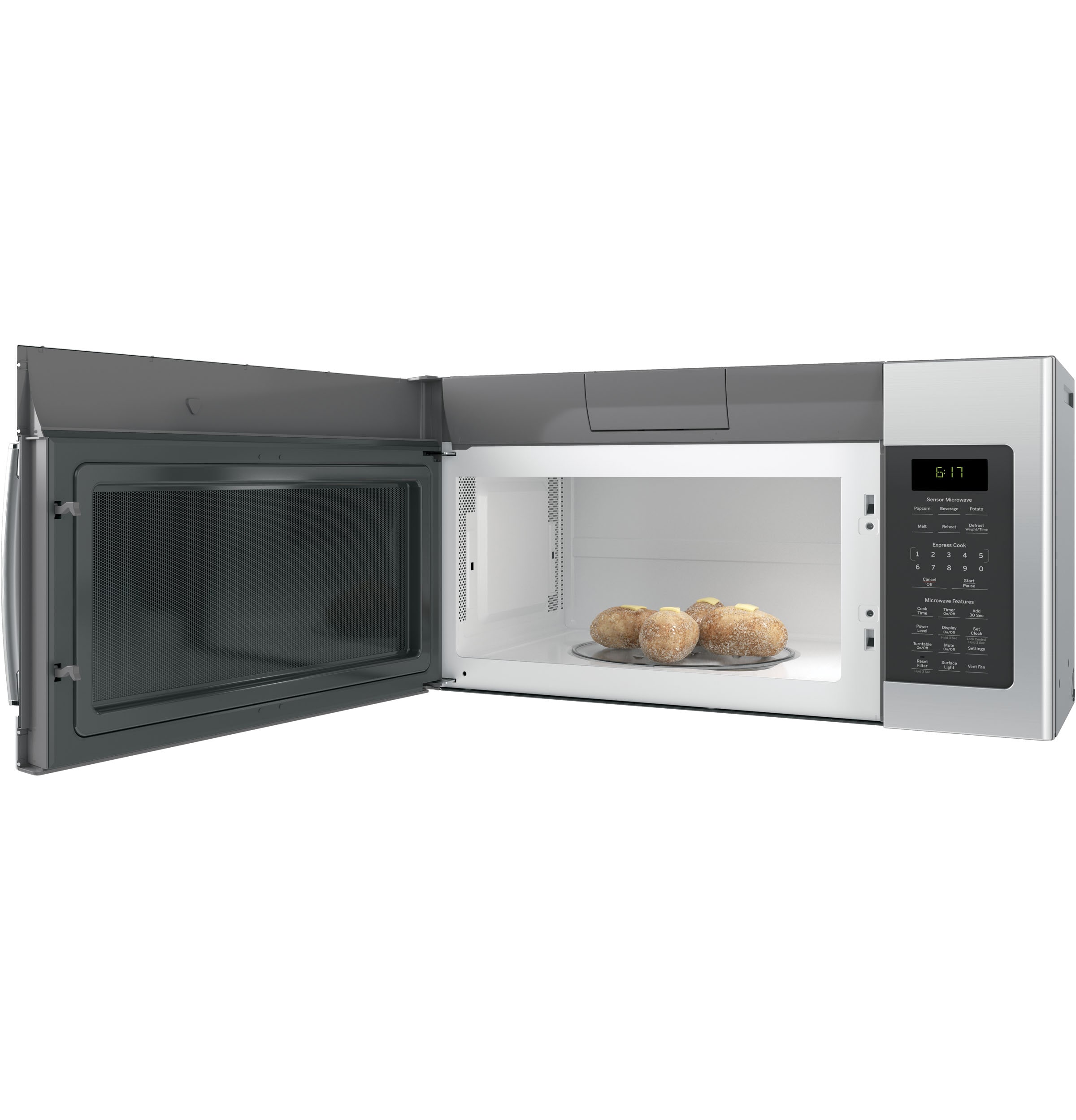 GE 1 7 cu ft 1000 Watt Over the Range Microwave with Sensor Cooking Stainless Steel