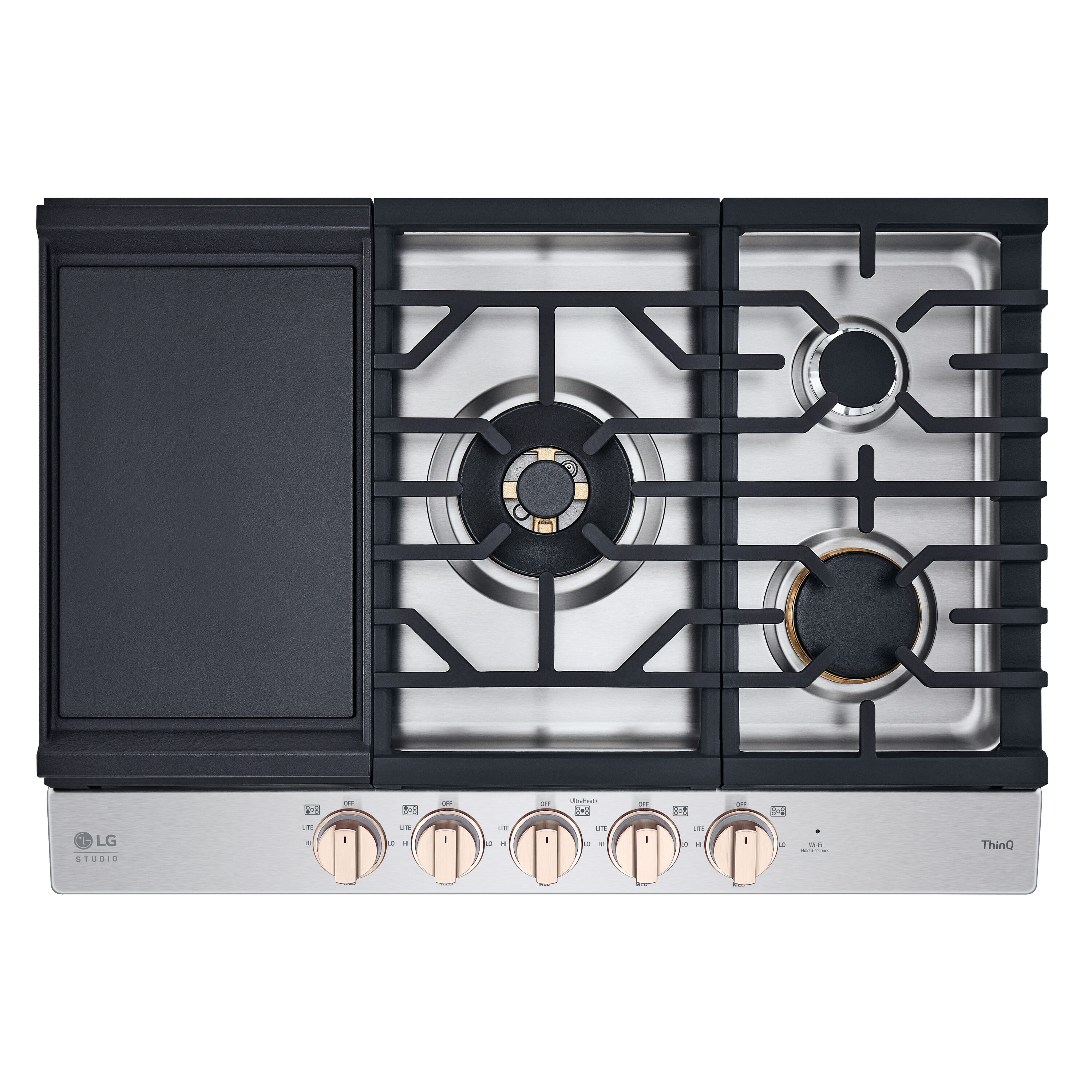 LG STUDIO 30-in 5 burners Stainless steel Gas Cooktop