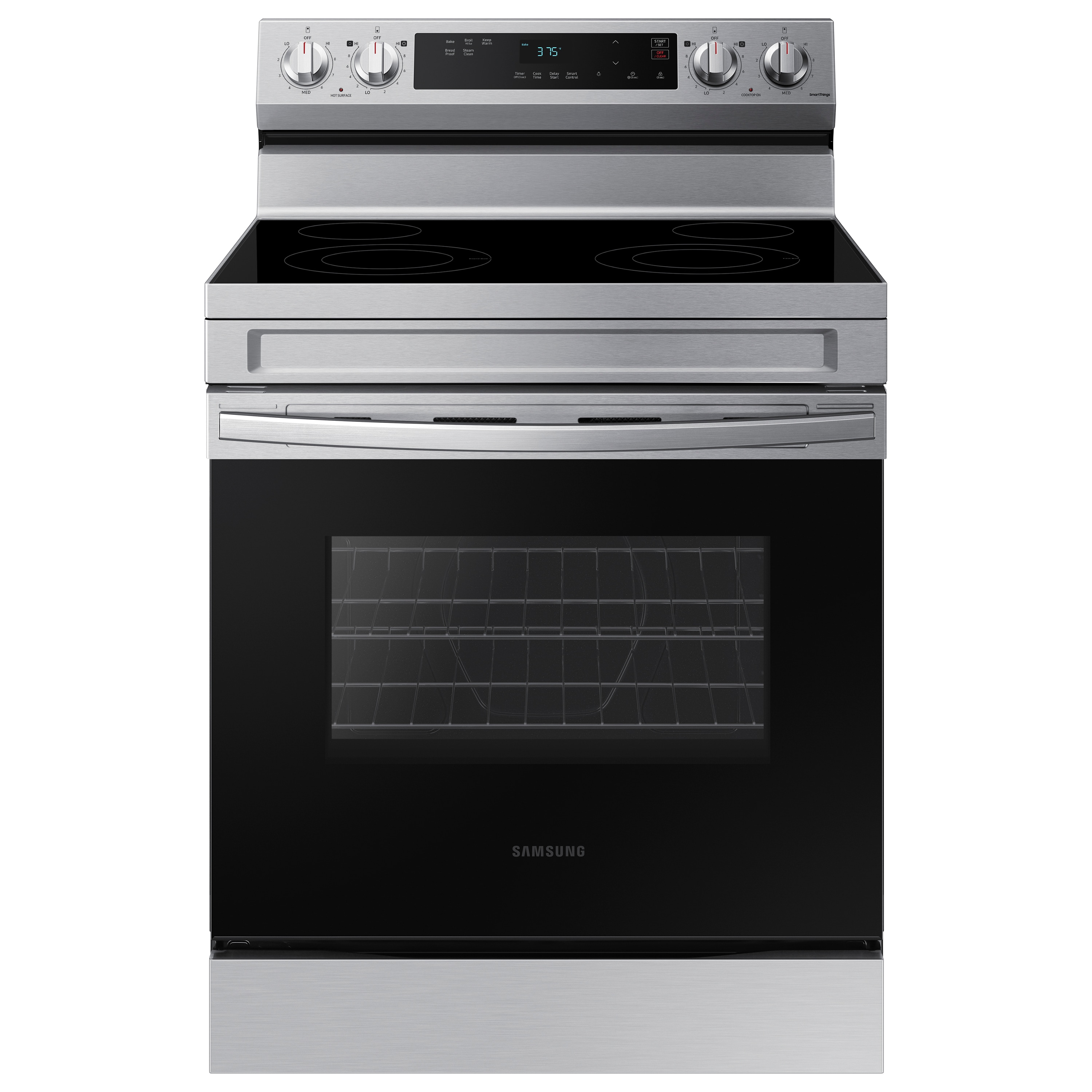 Samsung 30-in Glass Top 4 burners 6.3-cu ft Freestanding Electric Range ( Stainless Steel )