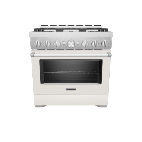KitchenAid 36-in 6 burners 5.1-cu ft Convection Oven Freestanding Natural Gas Range ( Milkshake )