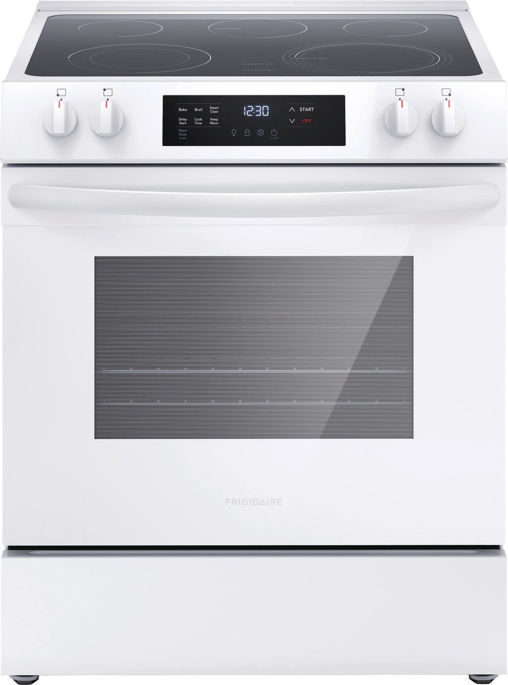 Frigidaire 30-in Glass Top 5 burners 5.3-cu ft Slide-In Electric Range White )