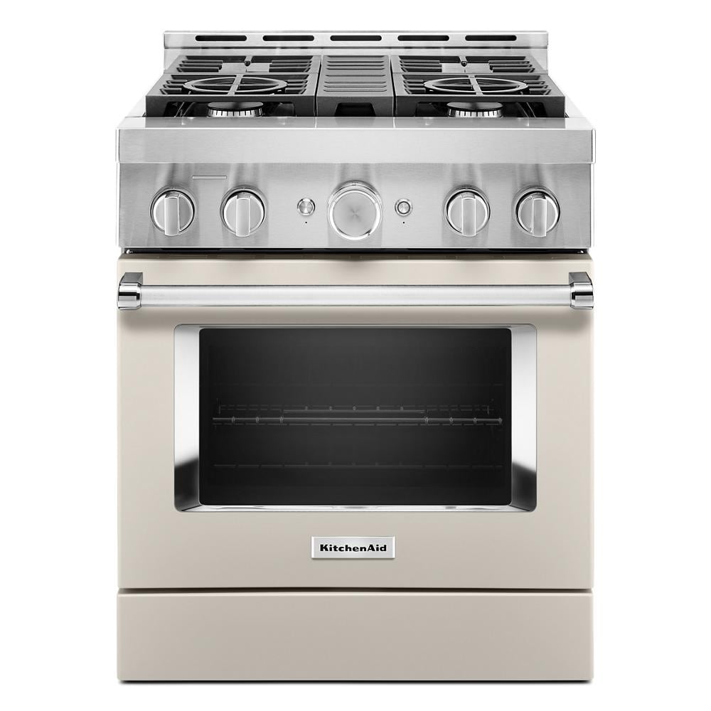 KitchenAid 30-in 4 burners 4.1-cu ft Convection Oven Freestanding Natural Gas Range ( Milkshake )