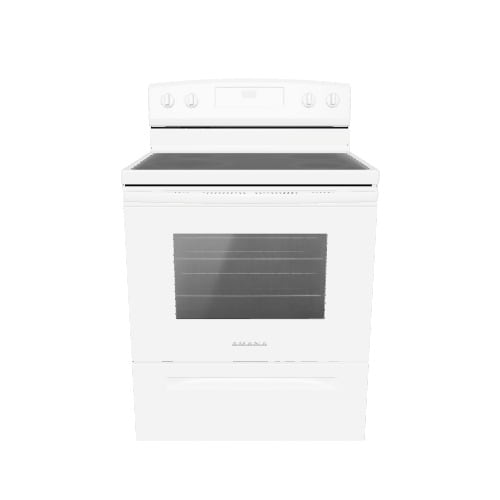 Amana 30-in Glass Top 4 burners 4.8-cu ft Freestanding Electric Range White )
