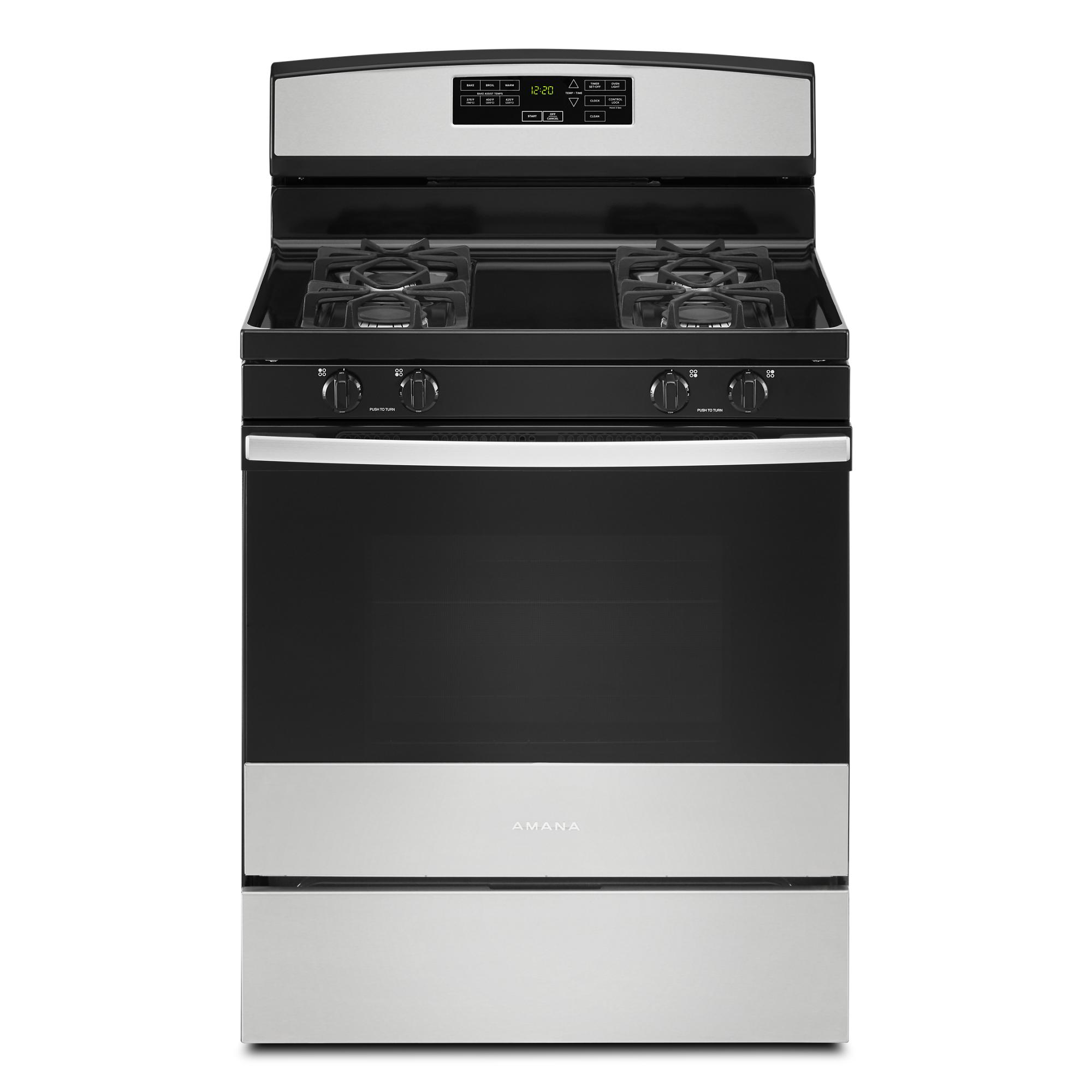 Amana 30-in 4 burners 5.0-cu ft Freestanding Stainless Steel )