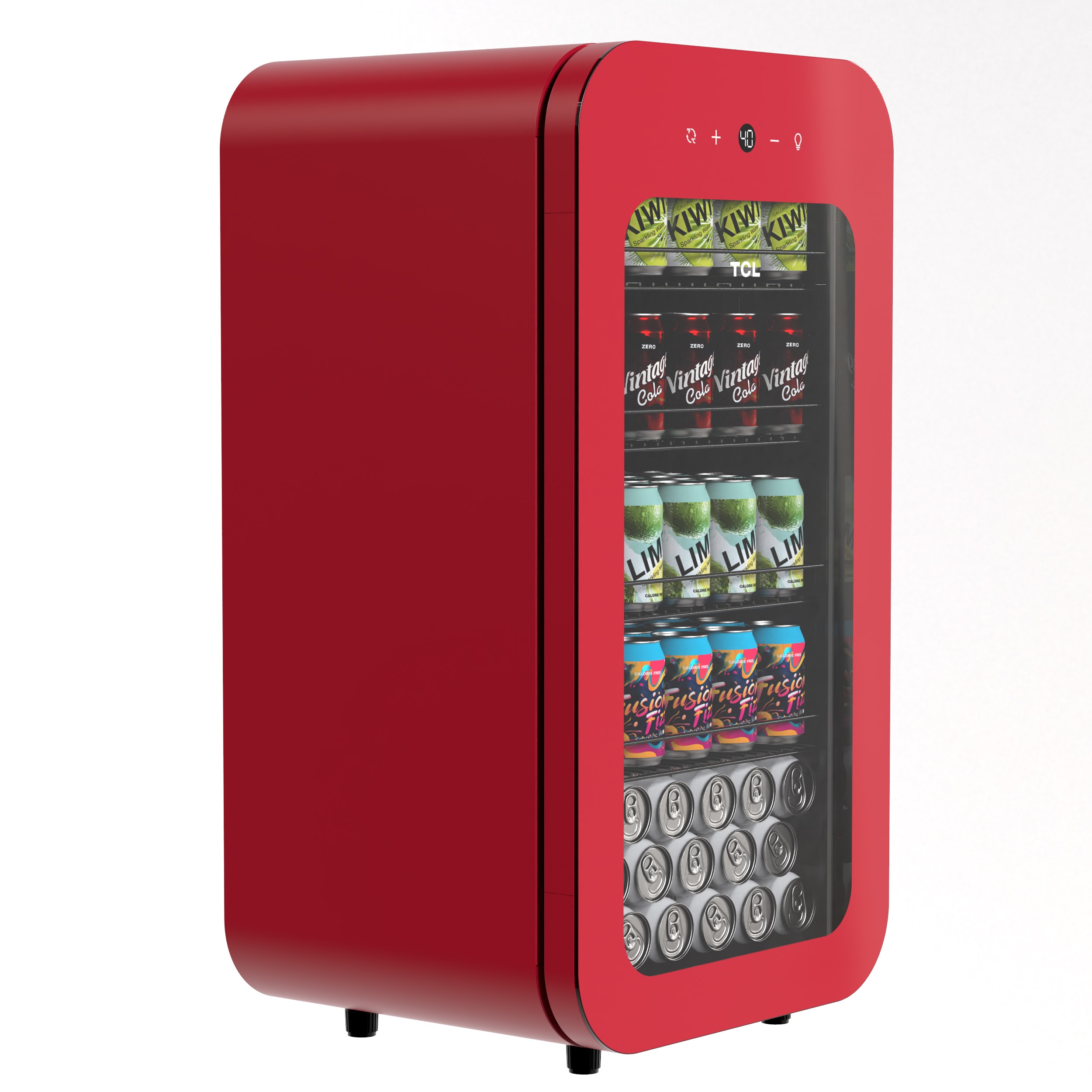 TCL TCL 17.7-in W 94 -Can Capacity Red Freestanding Indoor Beverage Refrigerator with Glass Door