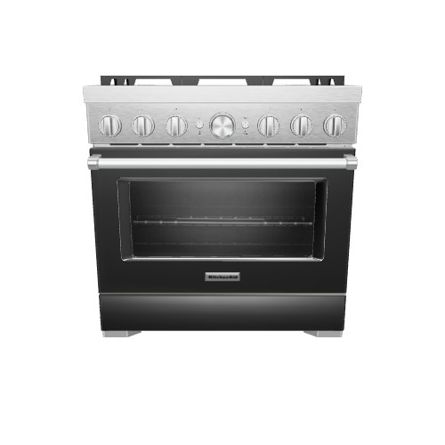 KitchenAid 36-in Deep recessed 6 burners Convection Oven Freestanding Dual Fuel Range ( Imperial Black )