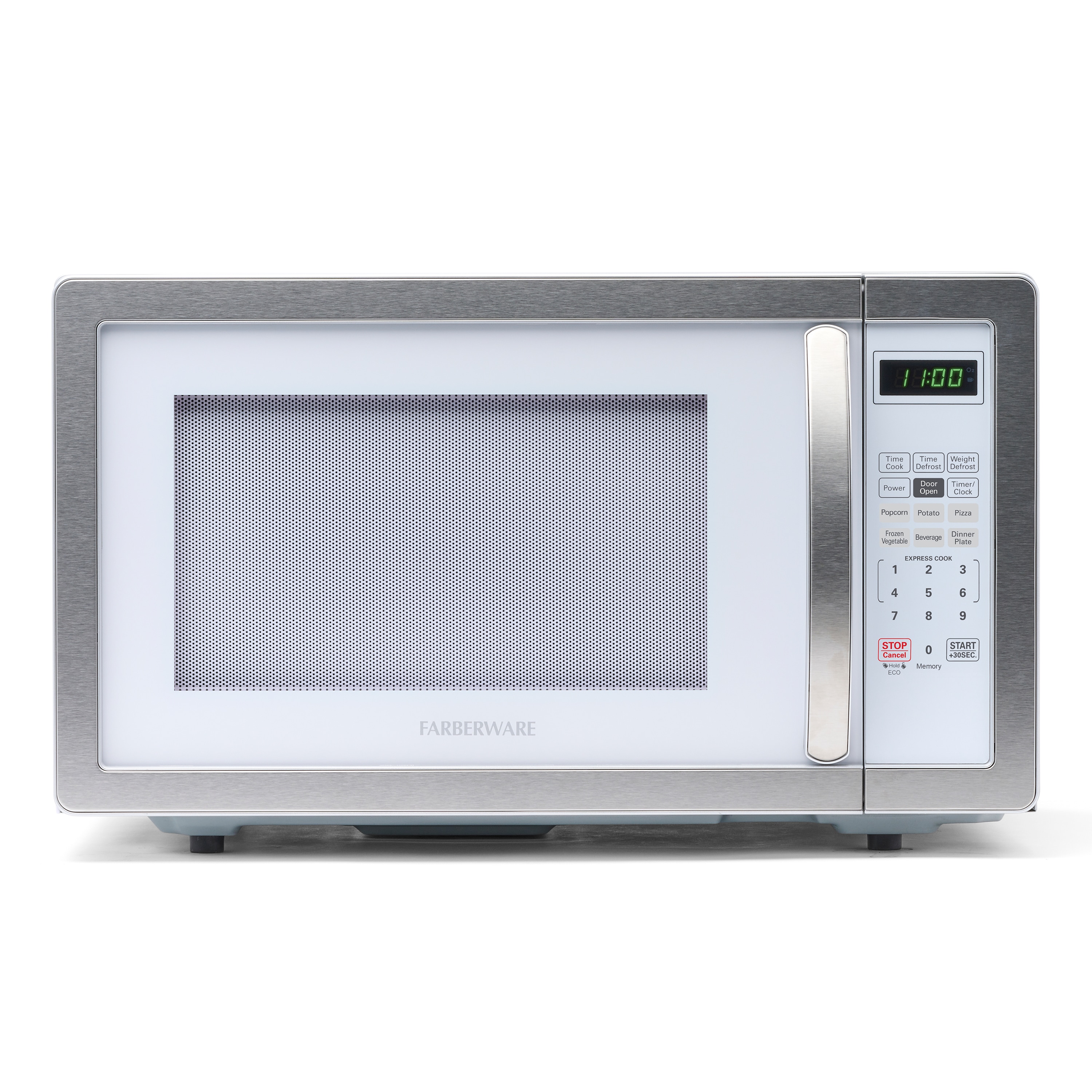 Farberware 1 1 cu ft 1000 Countertop Microwave White Platinum