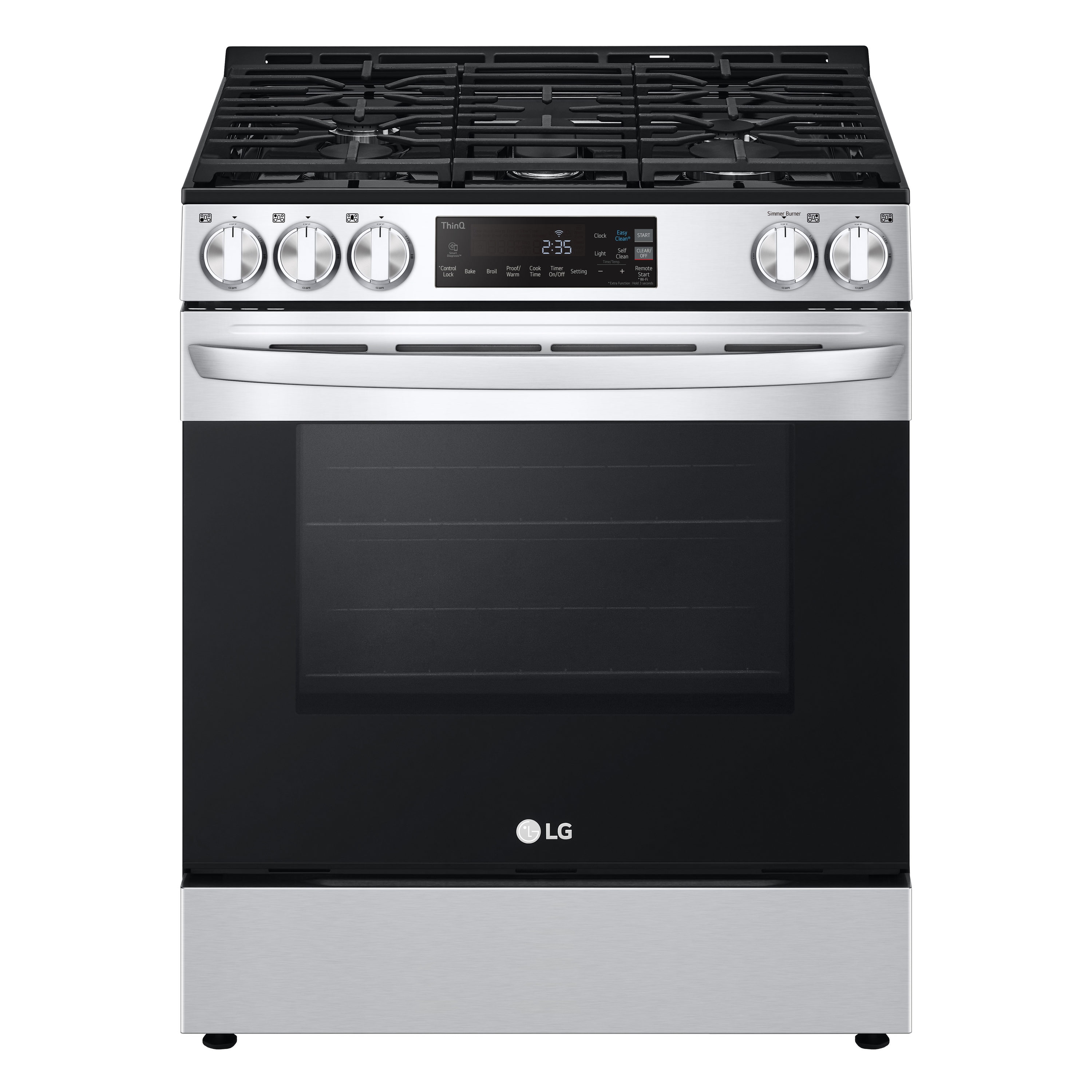 LG 30-in 5 burners 5.8-cu ft Slide-In Natural Gas Range ( PrintProof Stainless Steel )