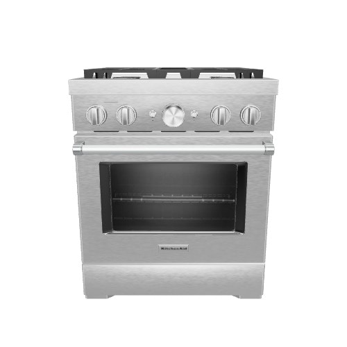KitchenAid 30-in Deep recessed 4 burners Convection Oven Freestanding Dual Fuel Range ( Stainless steel )