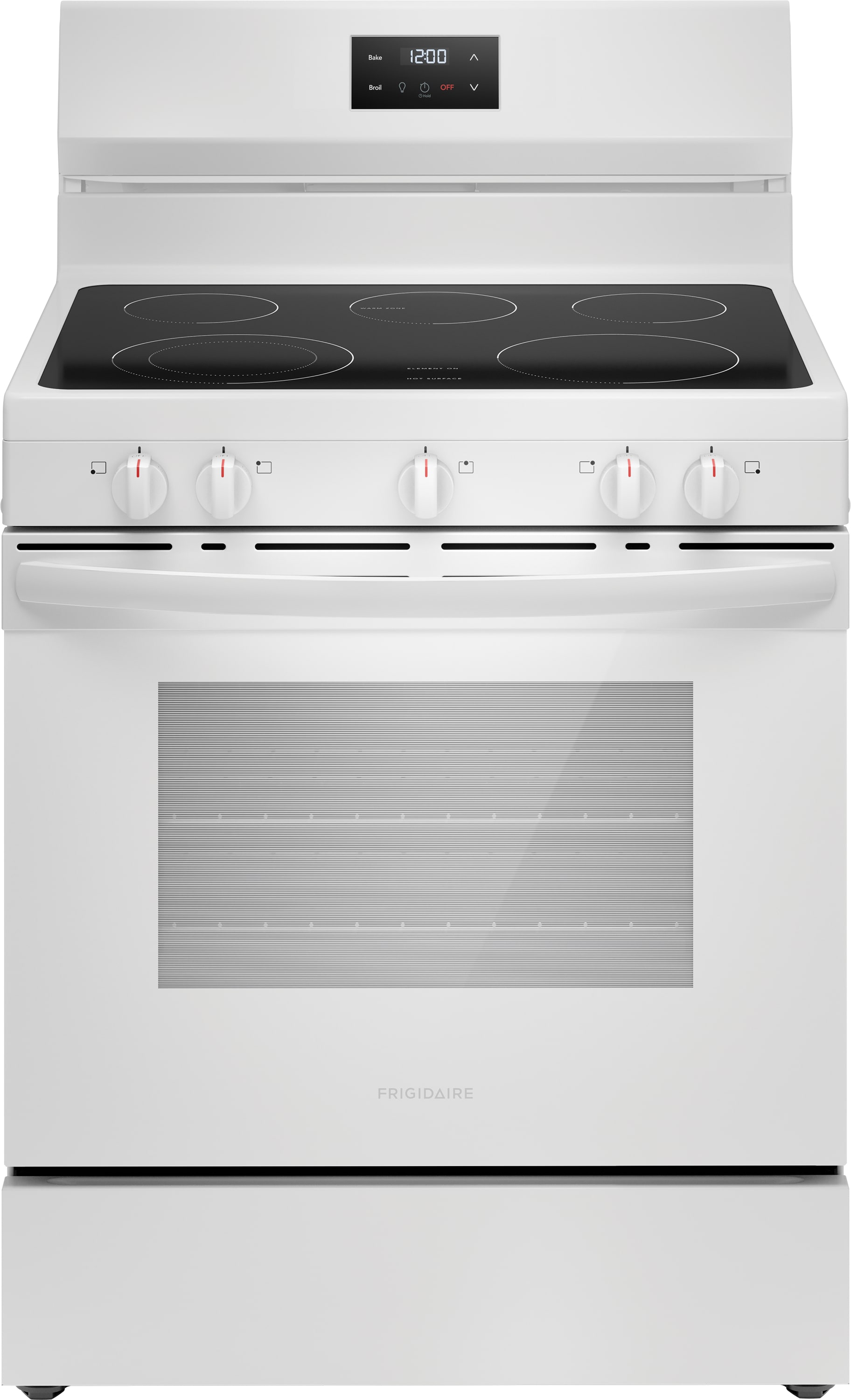 Frigidaire 30-in Glass Top 5 burners 5.3-cu ft Freestanding Electric Range White )