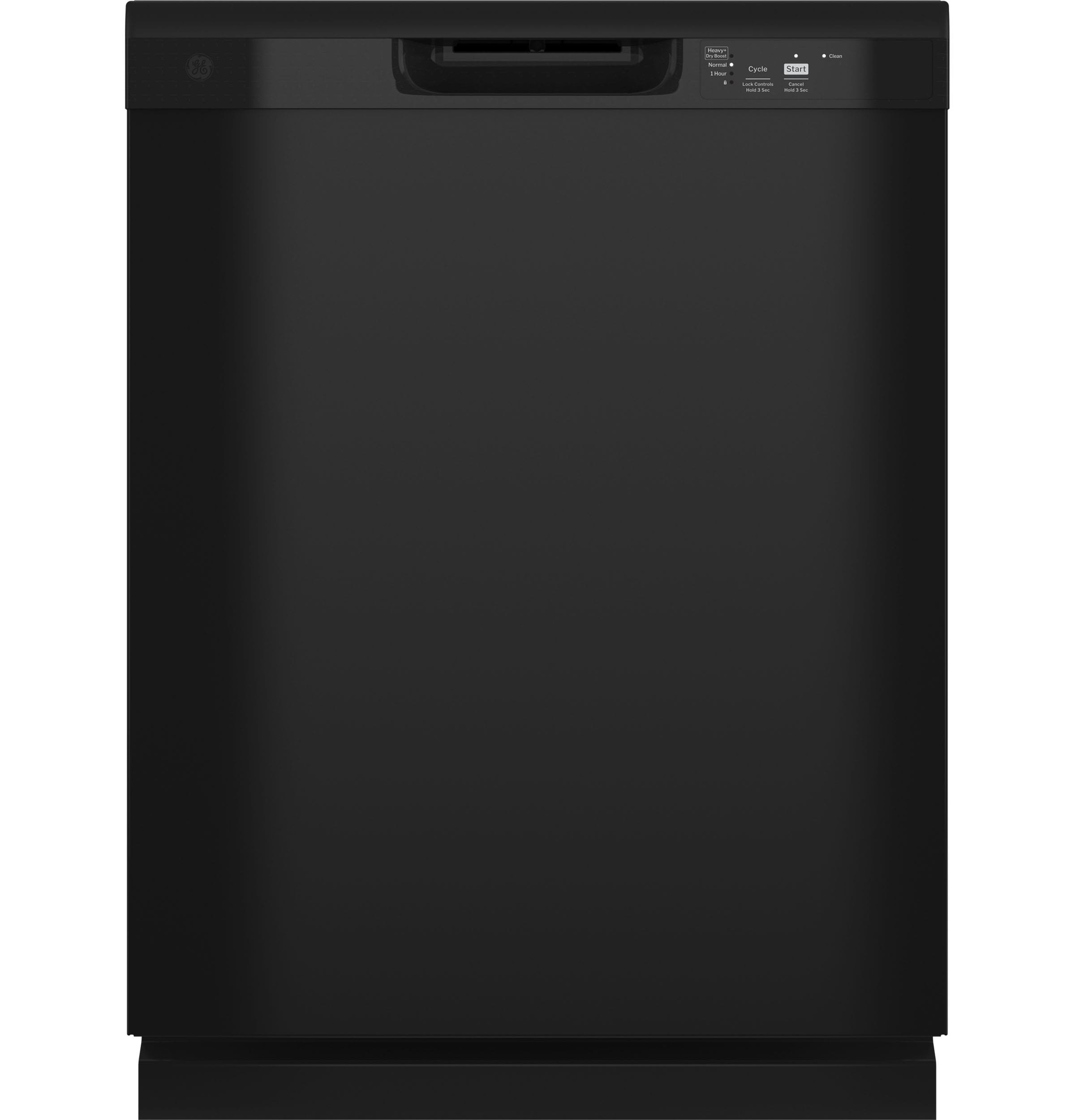 GE Dry Boost 60 Decibel Front Control 24 in Built In Dishwasher Black
