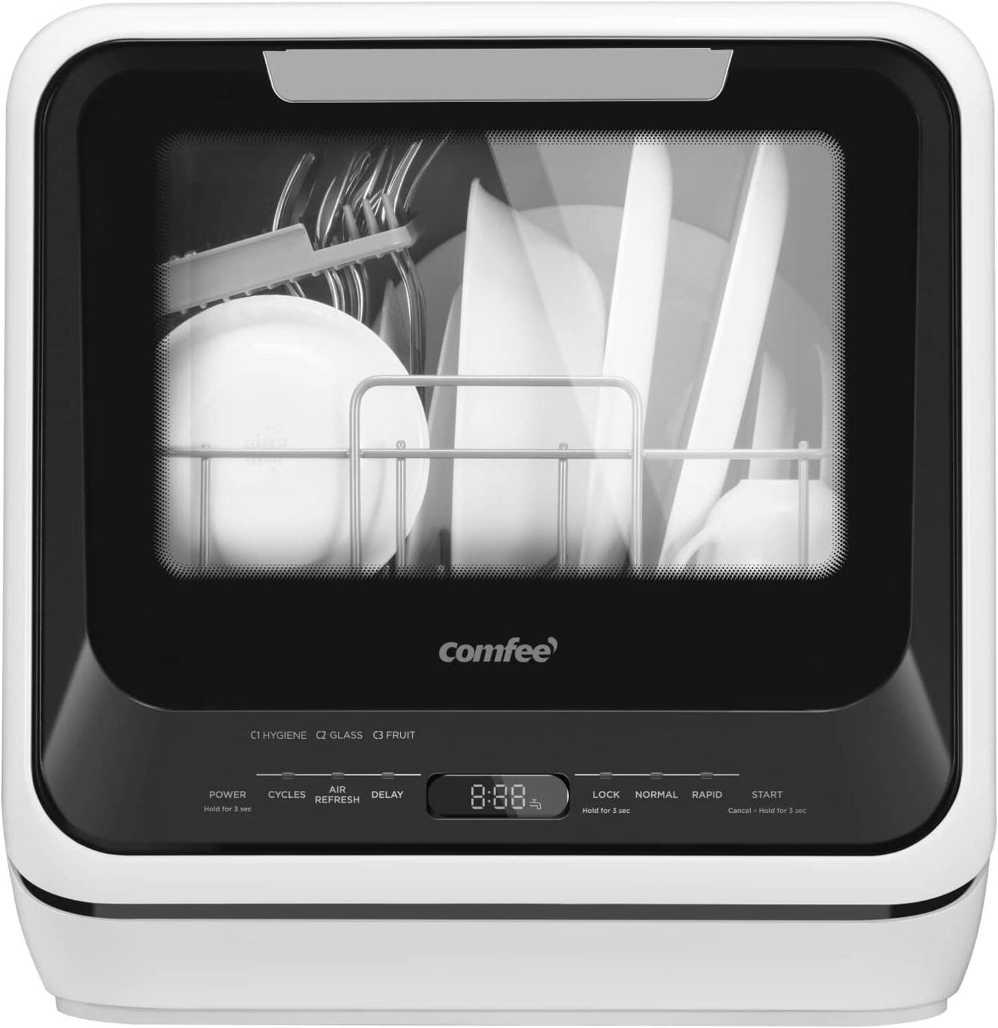 Comfee 16 5 in Portable Countertop Dishwasher Black 62 dBA