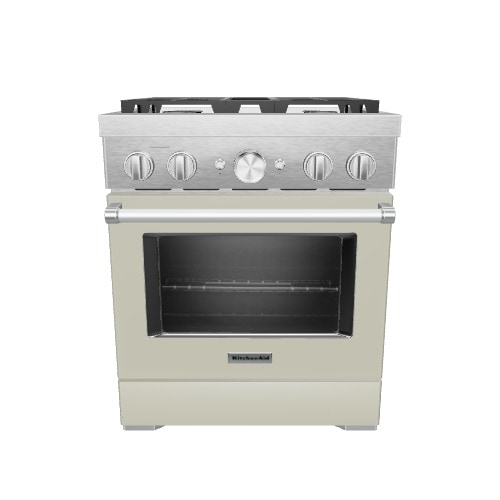 KitchenAid 30-in Deep recessed 4 burners Convection Oven Freestanding Dual Fuel Range ( Avocado Cream )