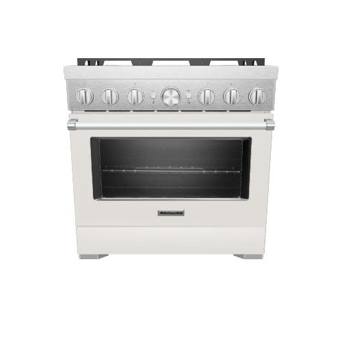 KitchenAid 36-in Deep recessed 6 burners Convection Oven Freestanding Dual Fuel Range ( Milkshake )