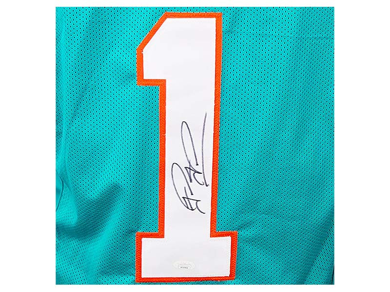 Tua Tagovailoa Signed Miami Custom Teal Football Jersey (JSA)