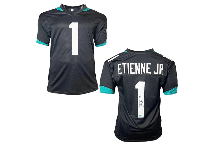 Travis Etienne Signed Jacksonville Custom Black Football Jersey (Beckett)