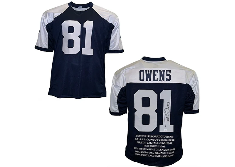 Terrell Owens Autographed Dallas Custom Thanksgiving Football Jersey (JSA)