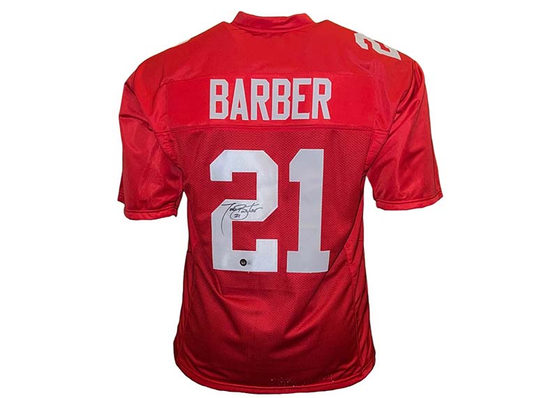 Tiki Barber Signed New York Custom Red Football Jersey Beckett