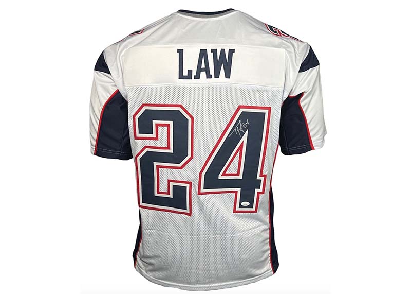Ty Law Signed New England Custom White Football Jersey JSA