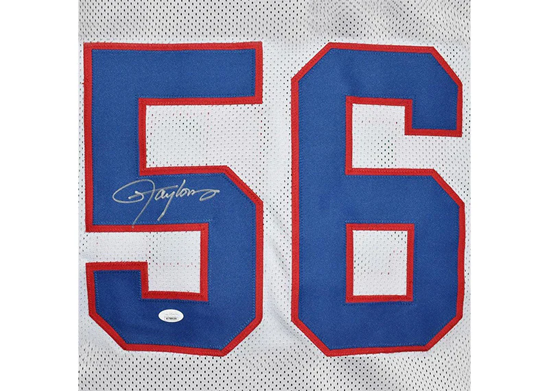 Lawrence Taylor Signed New York Custom Stat White Football Jersey JSA
